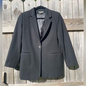 Benard Holtzman Harve Benard Ltd Wool Cashmere Blend Classic Black Blazer Size 8